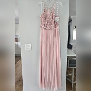 NWT Pale pink, Blush Sheer bridesmaids dress,
